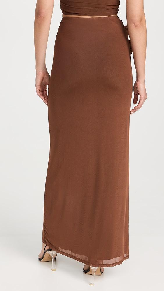 AFRM Kelce Maxi Length Skirt with Rosette Detail | Shopbop Product Image