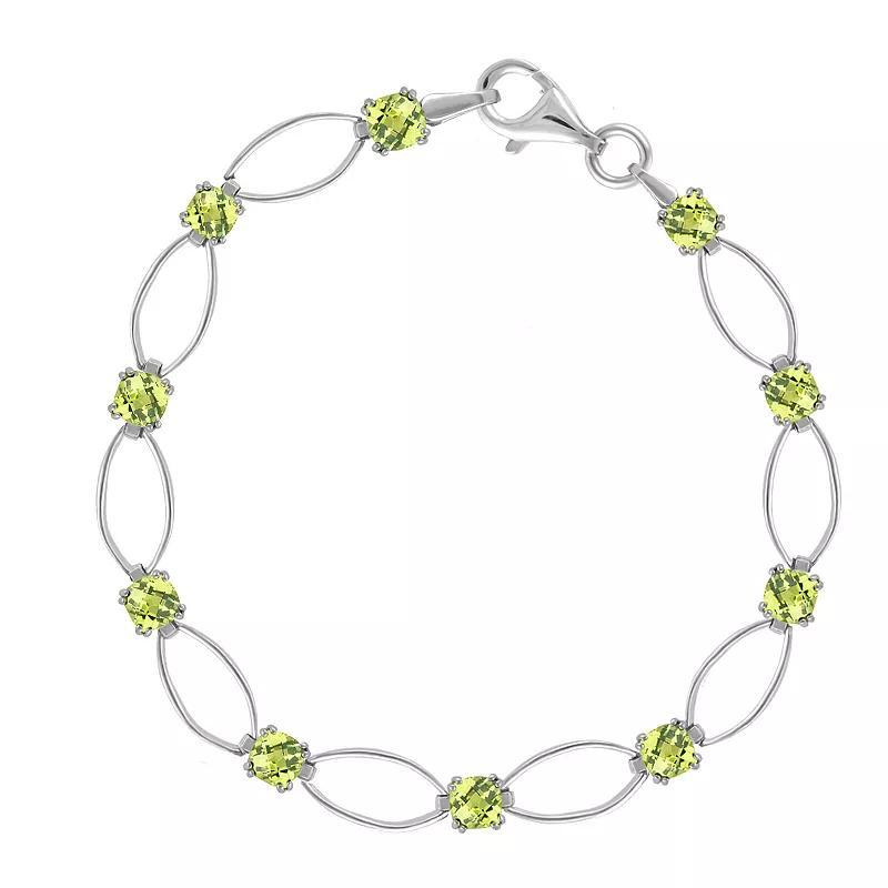 Sterling Silver Peridot Bracelet, Womens Product Image