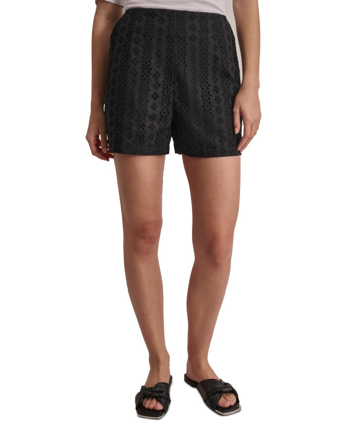 Dkny Jeans Womens Cotton Eyelet Shorts Product Image