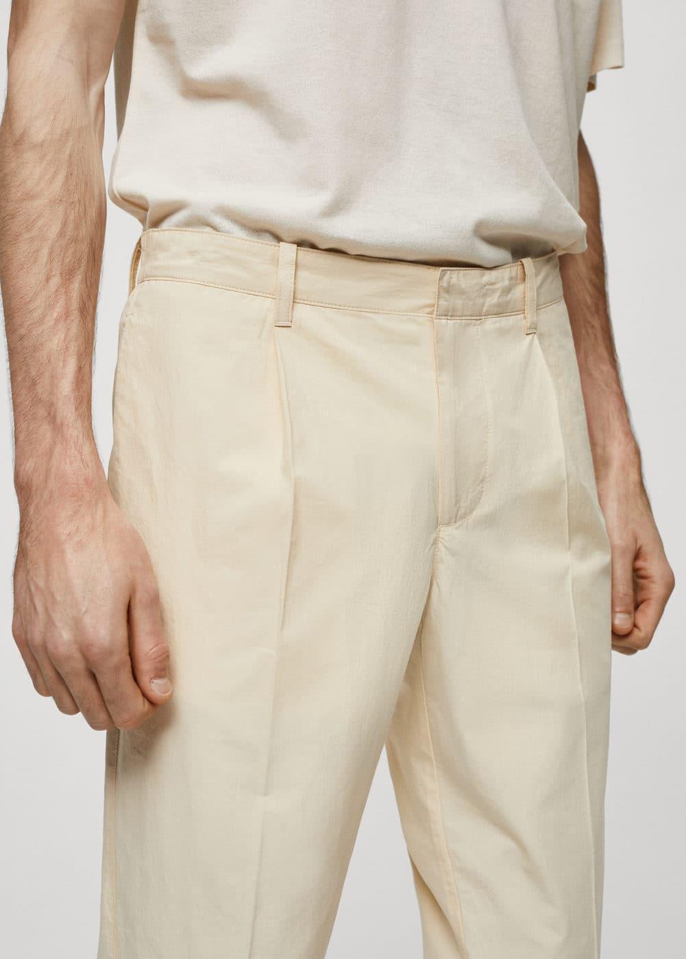 Mango Mens 100% Slim-Fit Cotton Pants Product Image