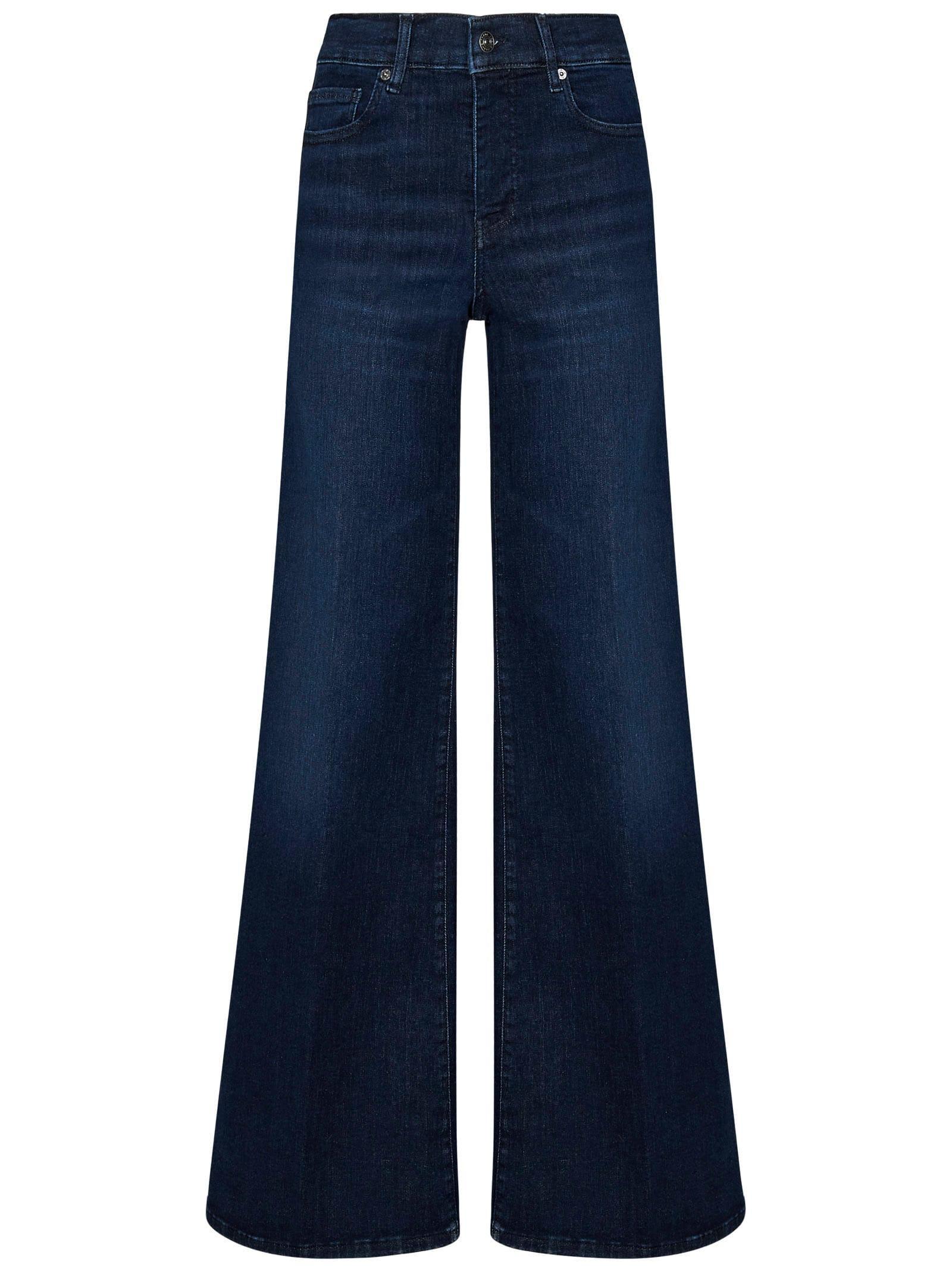 Washed Flared Jeans In Blue Product Image