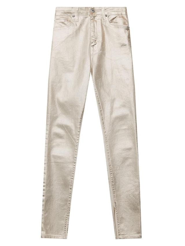 Womens Rae Foiled Metallic Skinny Jeans Product Image