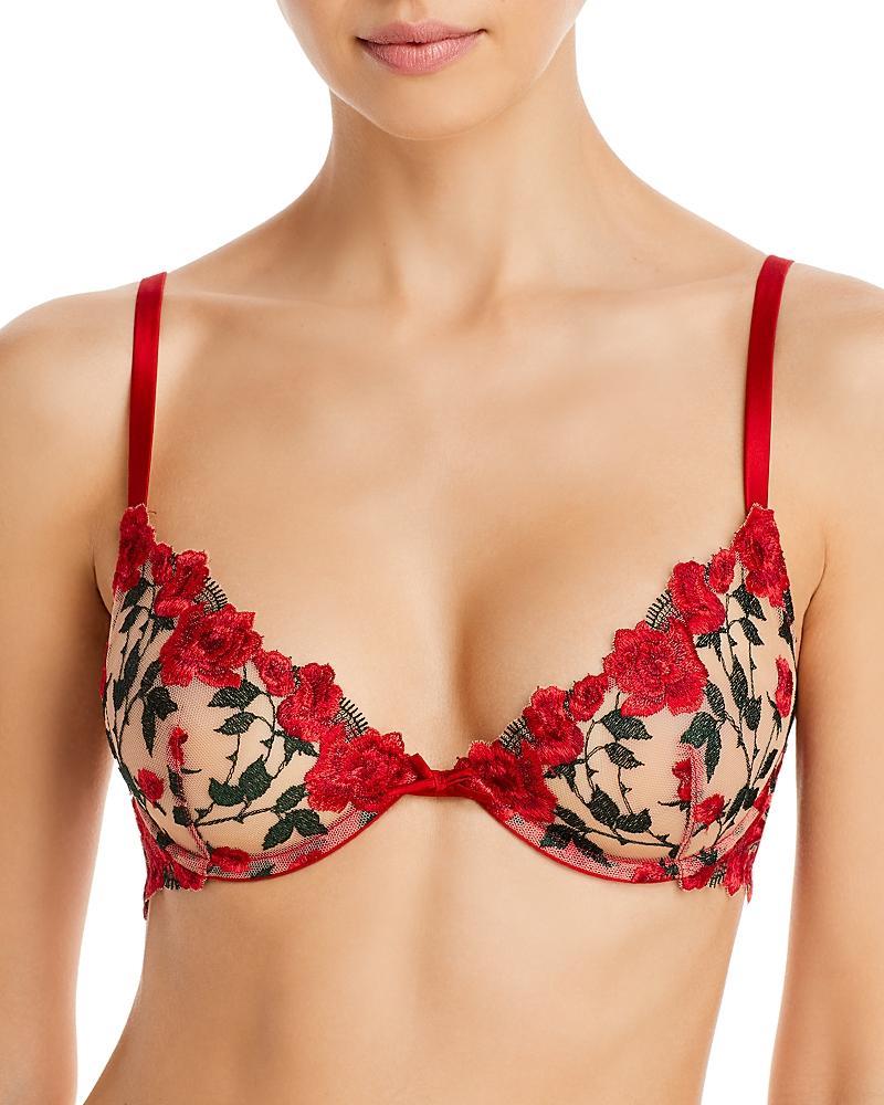 Womens Roses And Thorns Embroidery Demi Bra Product Image