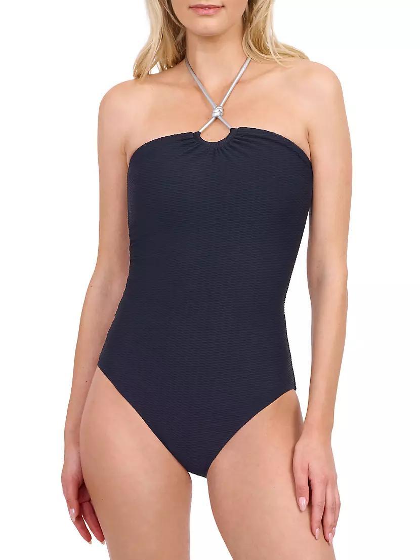 Harbourside Knotted Bandeau Halter One-Piece Swimsuit Product Image