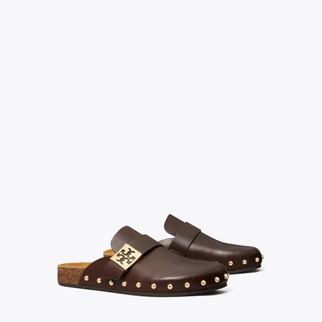 TORY BURCH Mellow Studded Mule In Deep Mocha/gold Product Image