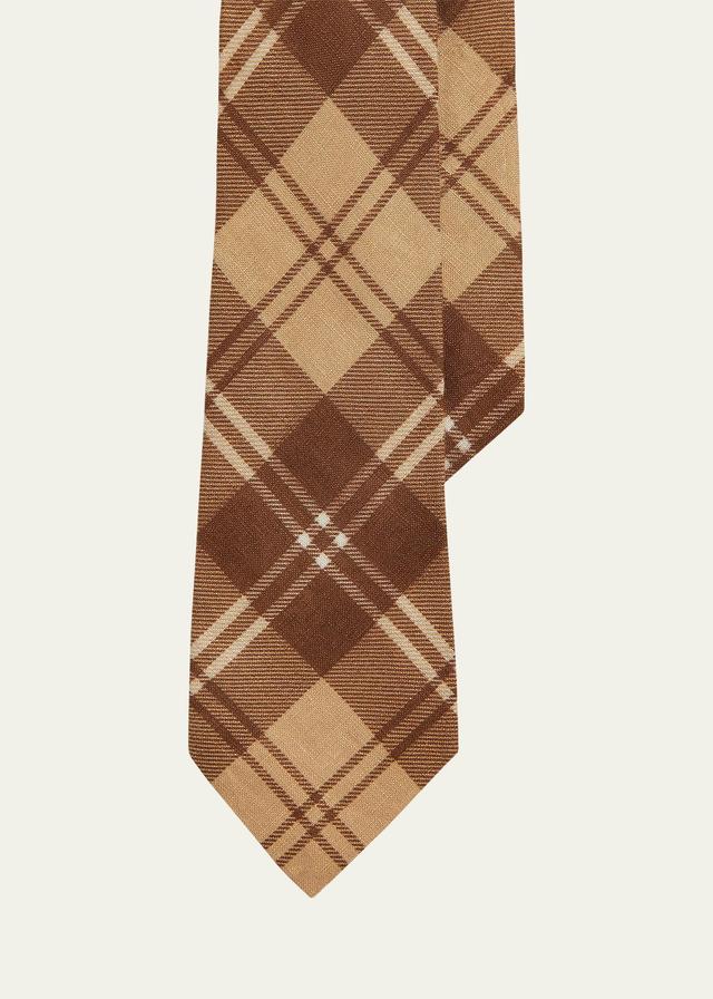 Mens Tonal Plaid Linen Tie Product Image