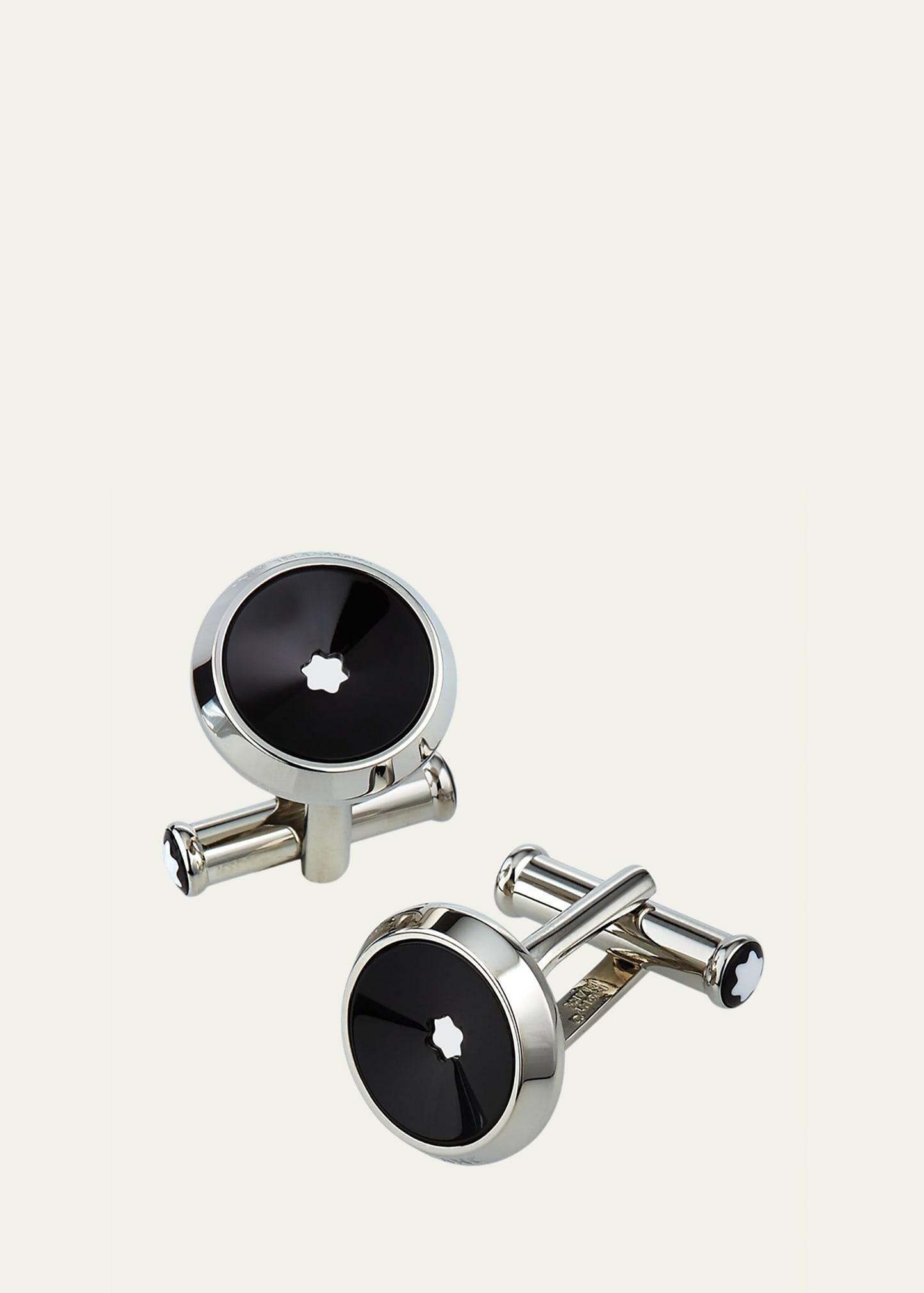 Mens Steel %26 Precious Resin Star Cufflinks Product Image