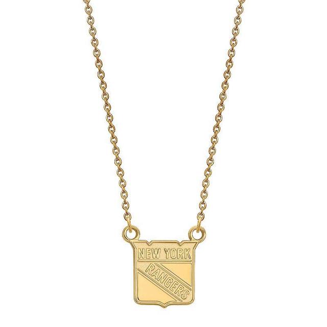 LogoArt New York Rangers Sterling Silver Small Logo Pendant Necklace, Womens Gold Tone Product Image