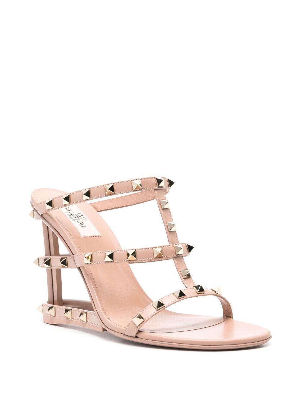 100mm Rockstud-embellished Caged Mules In Multicolor Product Image