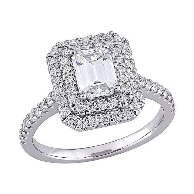 Stella Grace 10k White Gold 1 5/8 Carat T.W. Lab-Created Moissanite Halo Engagement Ring, Womens, 10k Whgold Product Image