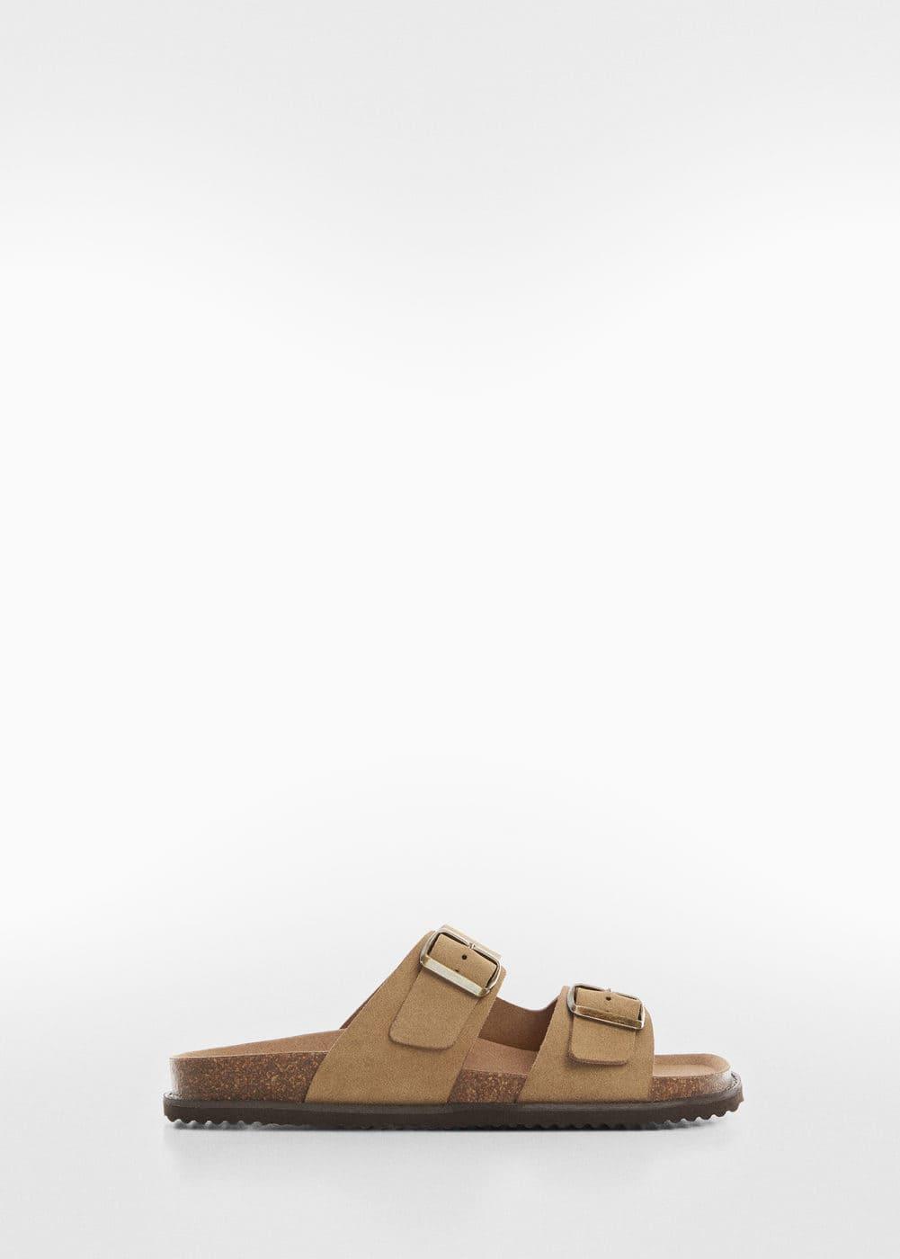 MANGO MAN - Split leather sandals with buckle sandMen Product Image