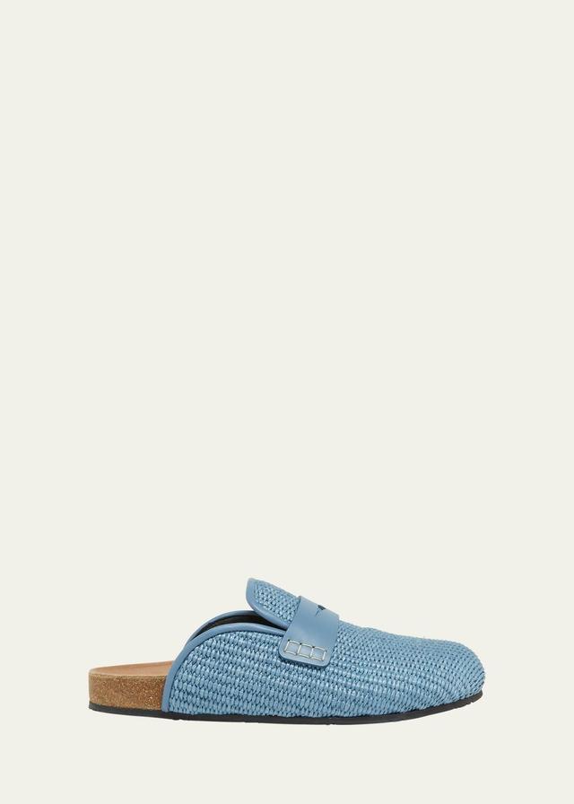 Raffia Penny Loafer Mules Product Image