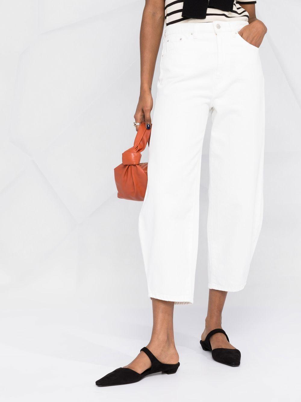 High-waist Cropped Trousers In White Product Image