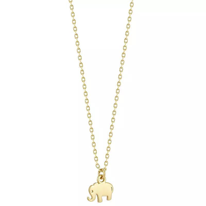 LUMINOR GOLD 14k Gold Tiny Elephant Pendant Necklace, Womens Product Image