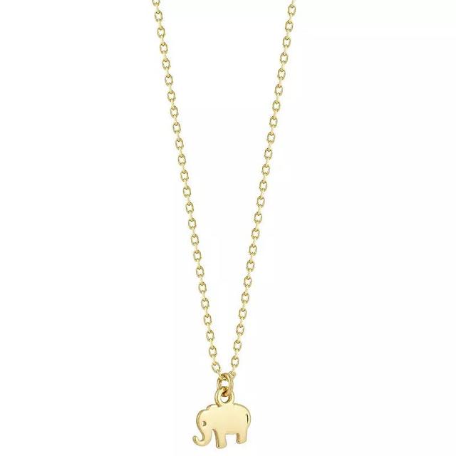 LUMINOR GOLD 14k Gold Tiny Elephant Pendant Necklace, Womens Product Image