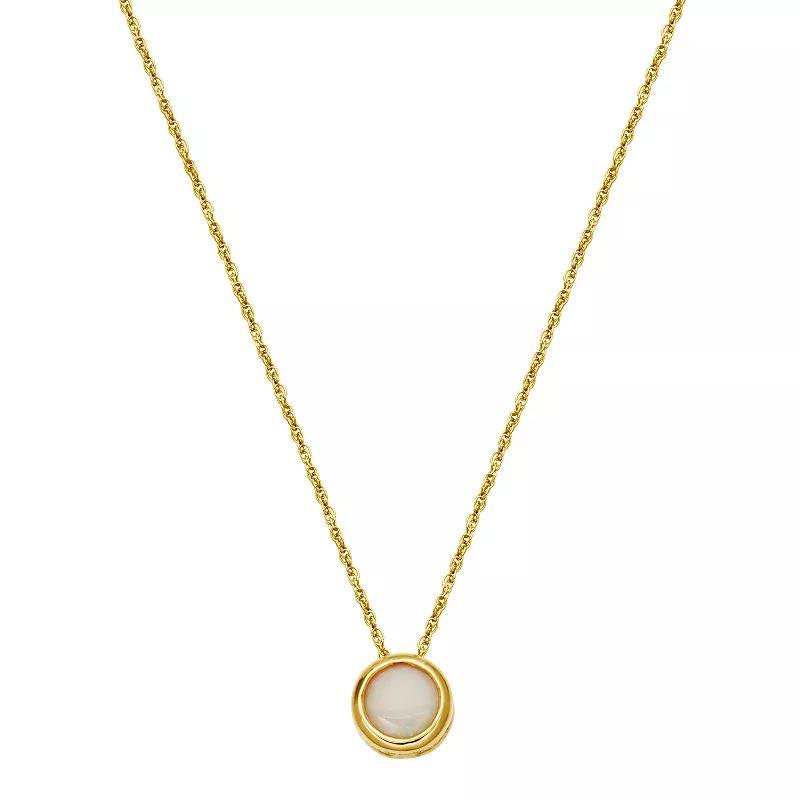 10k Gold Genuine Opal Bezel Necklace, Womens Product Image