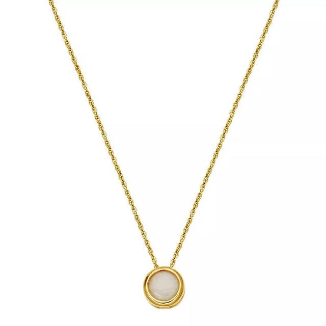 10k Gold Genuine Opal Bezel Necklace, Womens Product Image