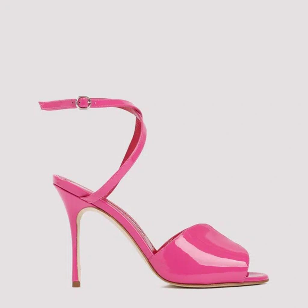 MANOLO BLAHNIK Pink Hourani 105 Heeled Sandals In Pink & Purple Product Image