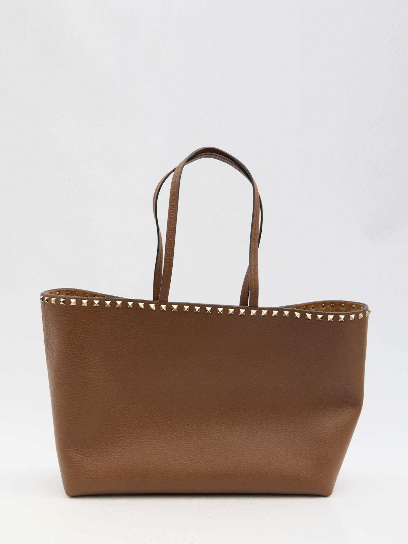 Rockstud Tote Bag In Tobacco Product Image