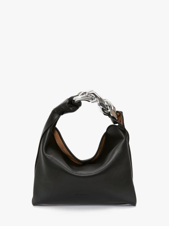 SMALL CHAIN HOBO - LEATHER SHOULDER BAG in black | JW Anderson US  Product Image