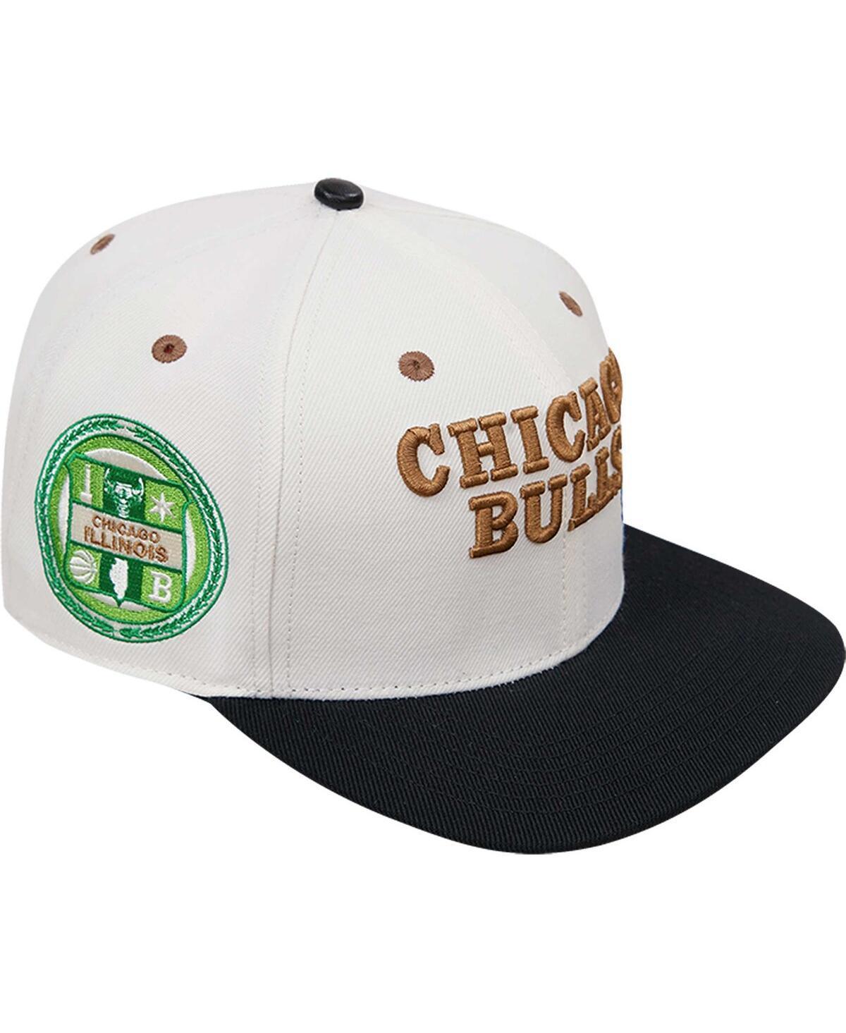 Mens Cream/Black Chicago Bulls Album Cover Snapback Hat Product Image