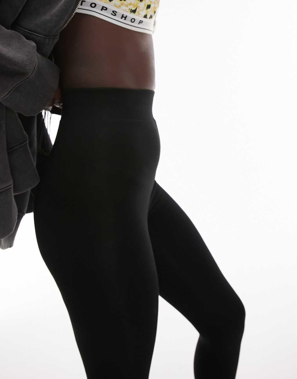 Topshop Tall high waist leggings in black Product Image