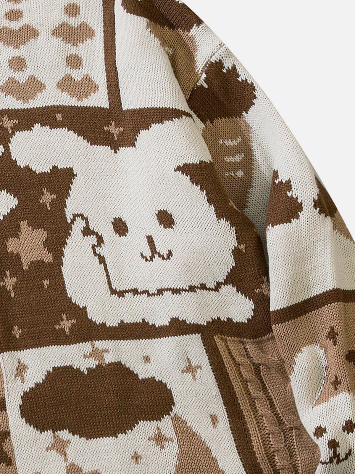 Aelfric Eden Patchwork Cute Rabbit Sweater Product Image