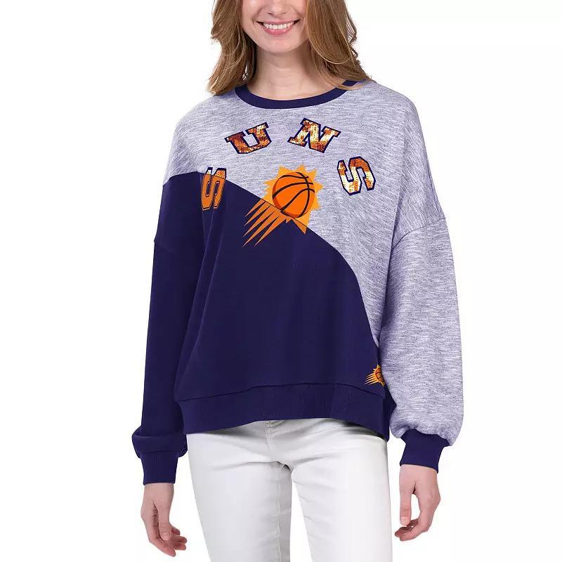 Womens G-III 4Her by Carl Banks Purple Phoenix Suns Benches Split Pullover Sweatshirt Product Image