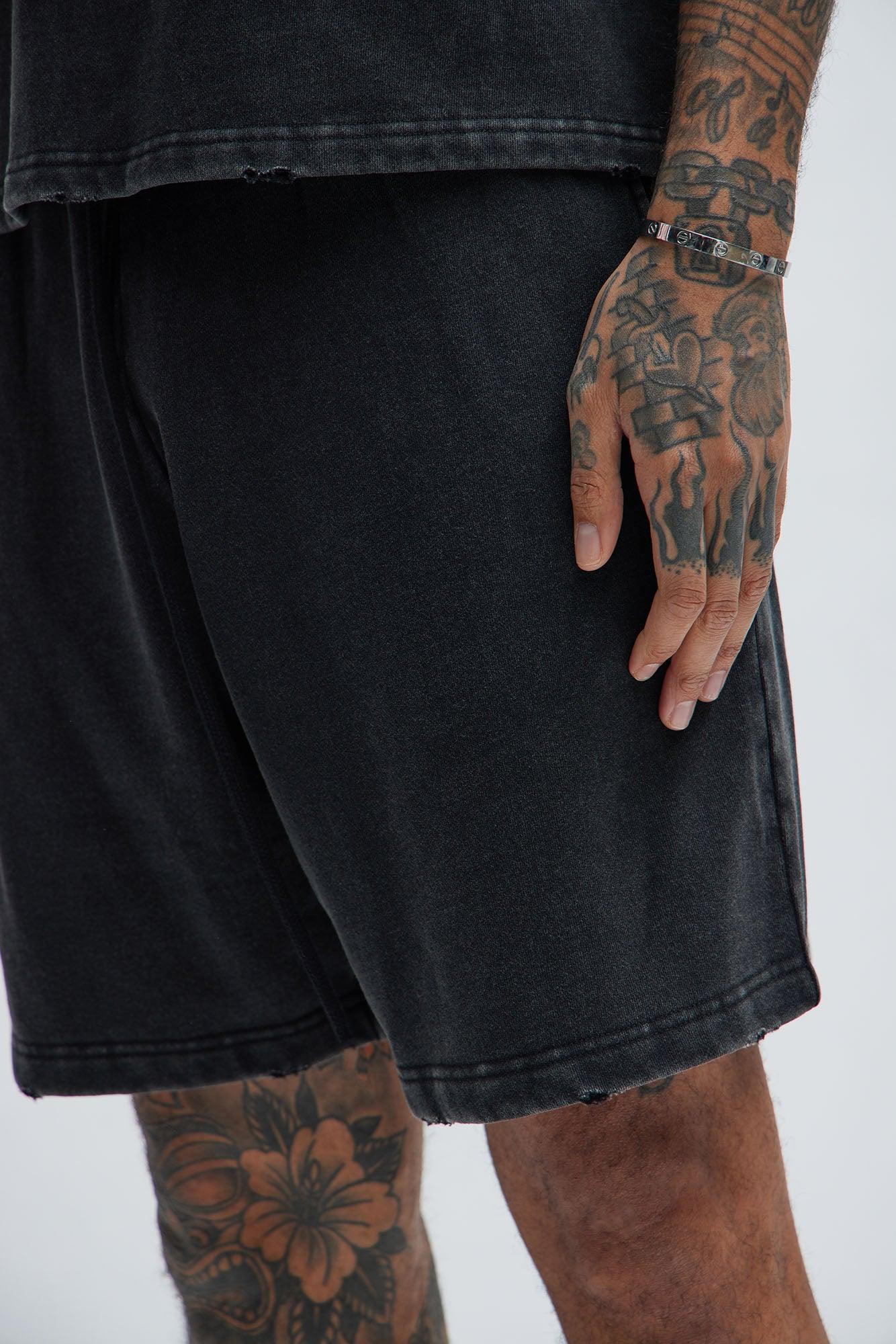 Tyson Heavy Wash Relaxed Shorts - Black Wash Product Image