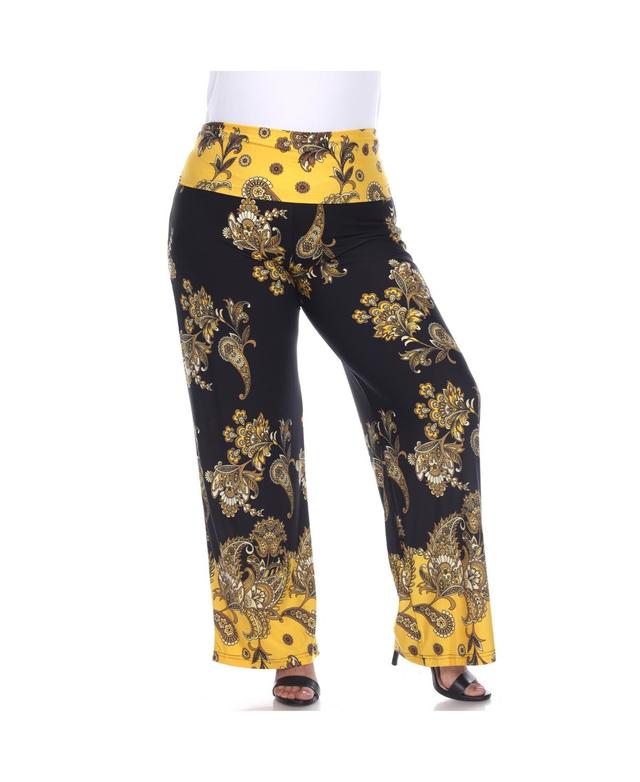 White Mark Plus Size Floral Paisley Printed Palazzo Pants Product Image