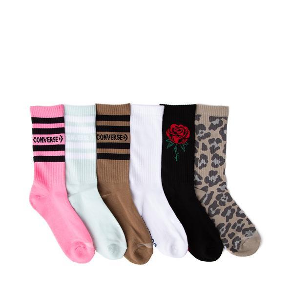 Womens Converse Crew Socks 6 Pack - Multicolor Product Image