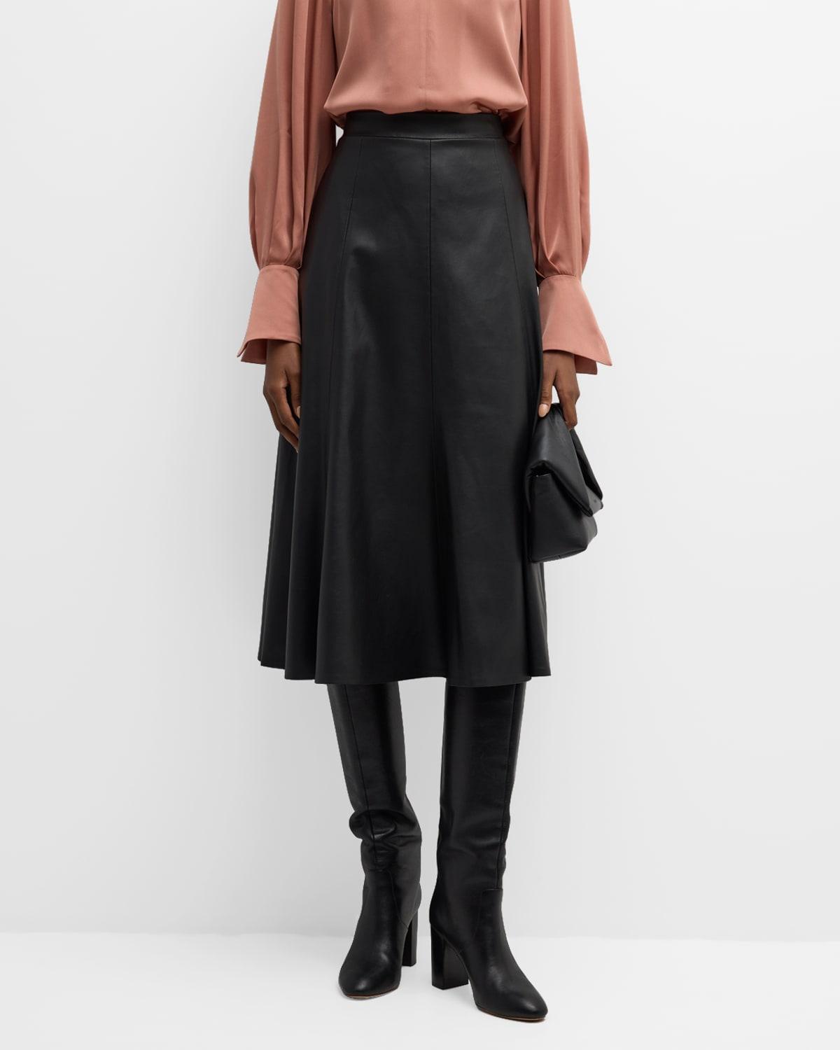 Womens Vera Faux Leather Midi-Skirt Product Image