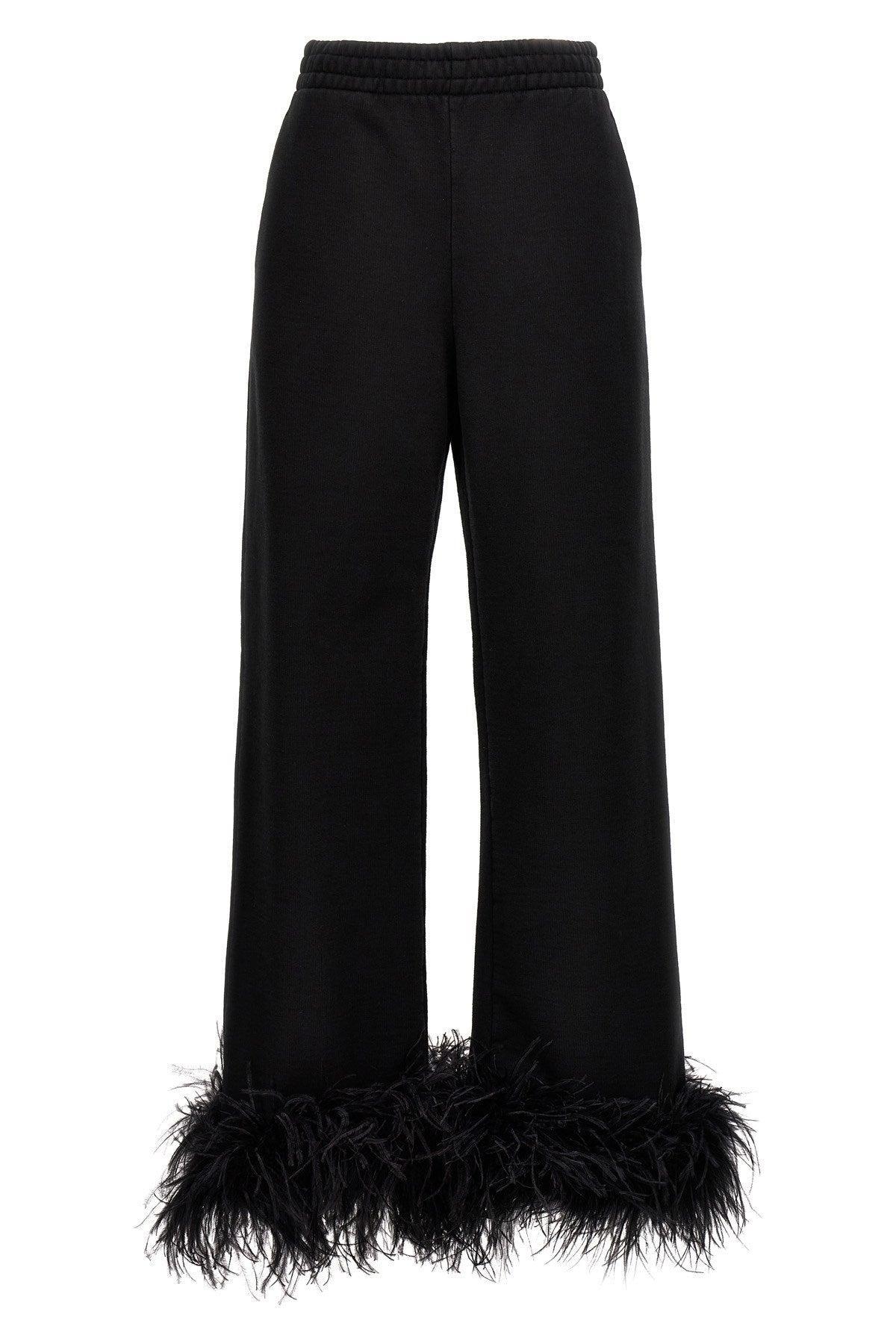 Feather Cuffs Track Pants In Black Product Image