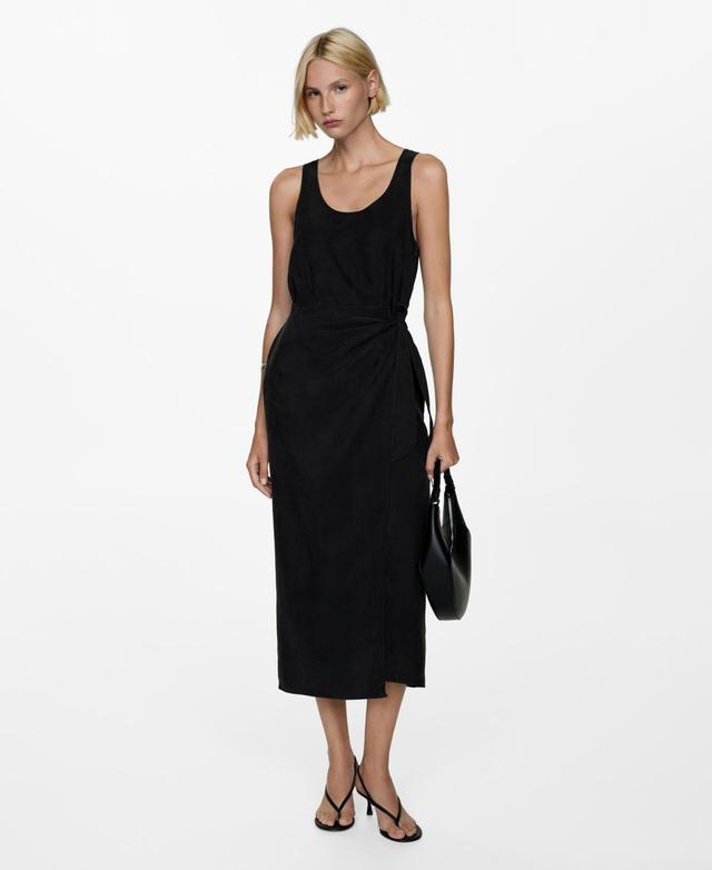 Mango Womens Cupro Side Knot Dress Product Image