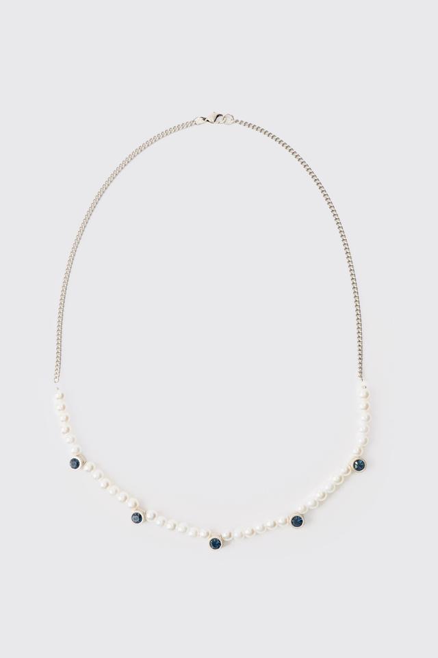 Pearl And Gem Necklace | boohooMAN USA Product Image