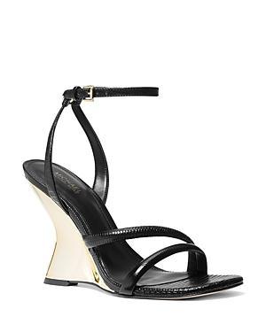 Michael Michael Kors Womens Nadina Square Toe Wedge Heel Sandals Product Image