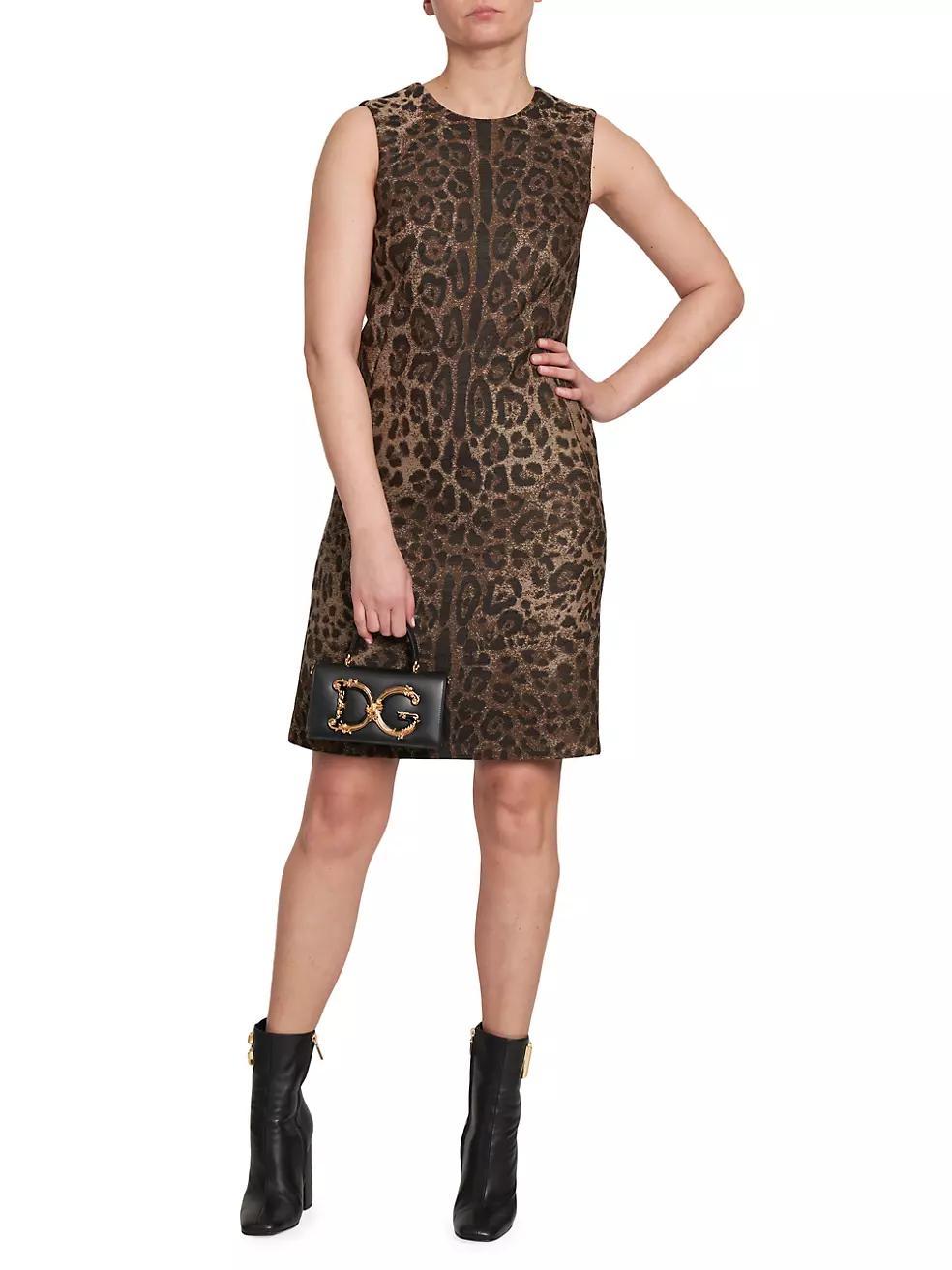 Leopard Jacquard Wool Minidress Product Image