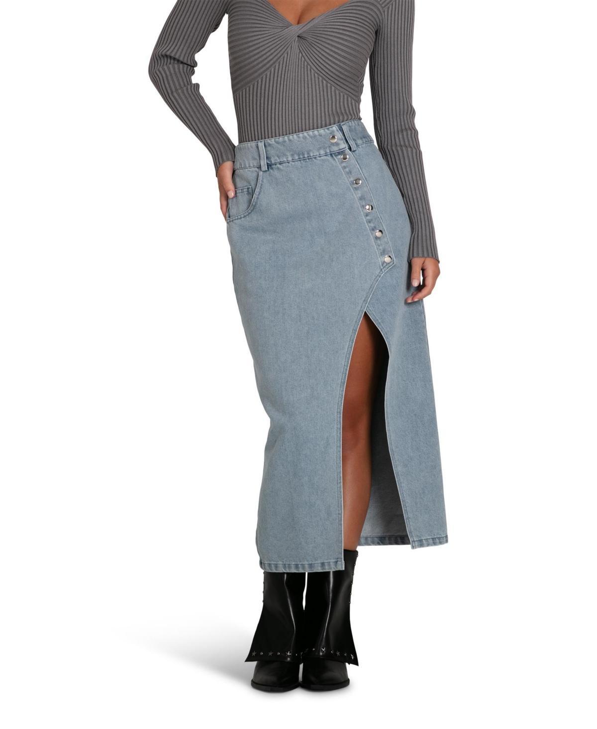 Belle & Bloom Womens Cant Forget You Denim Midi Skirt product image