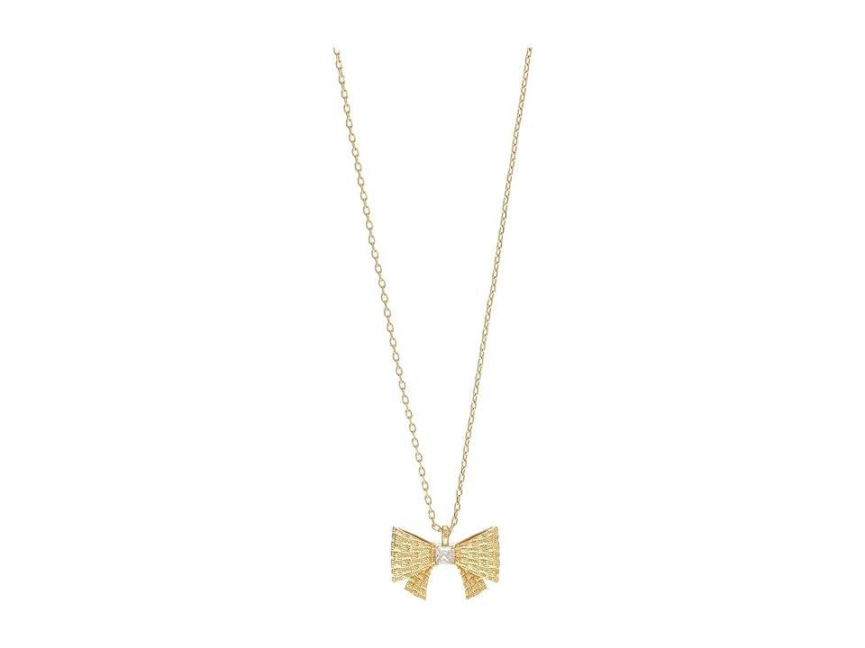 Womens Goldtone & Cubic Zirconia Bow Pendant Necklace Product Image