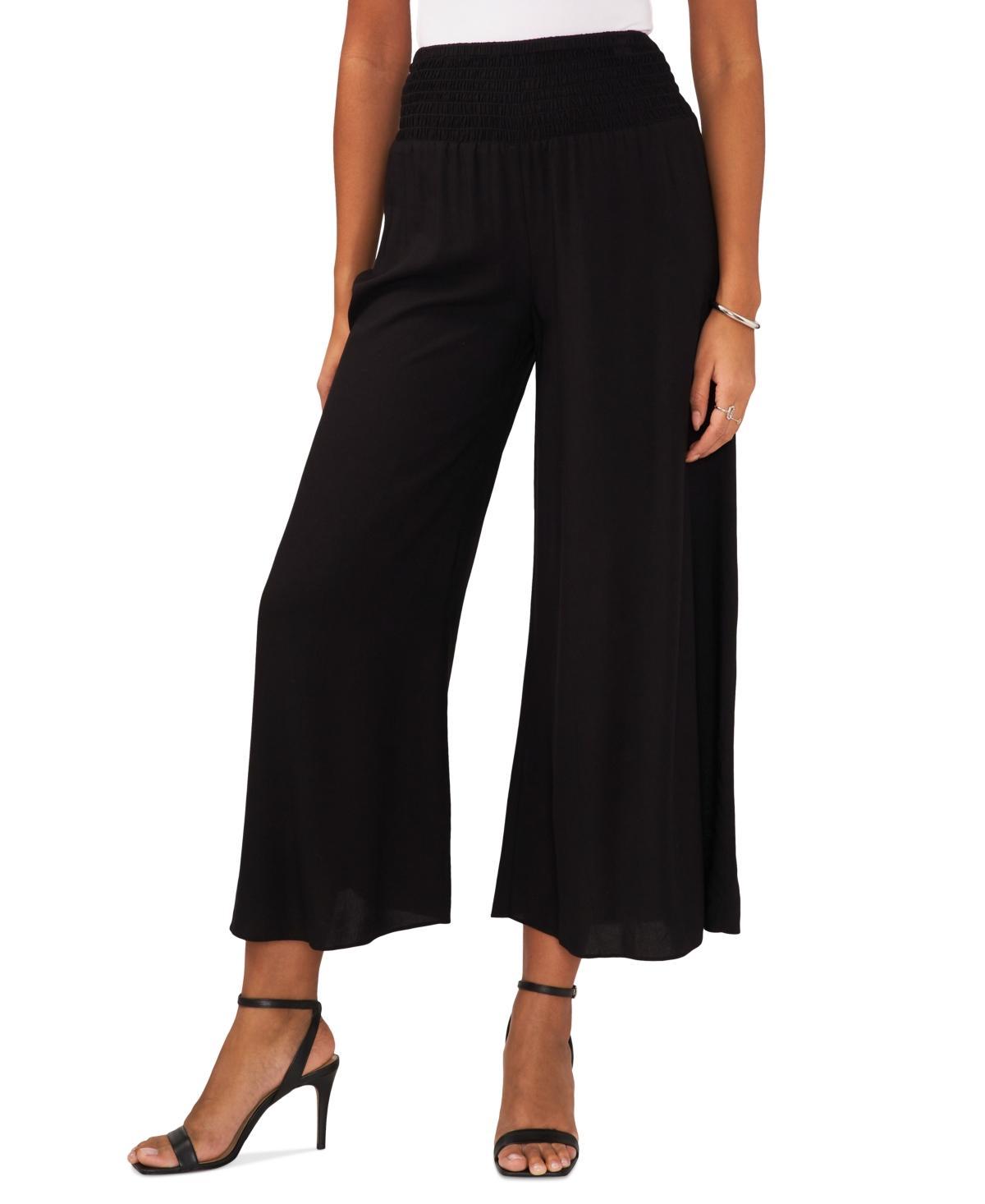 Sam & Jess Womens Challis Smocked-Waist Wide-Leg Pants Product Image