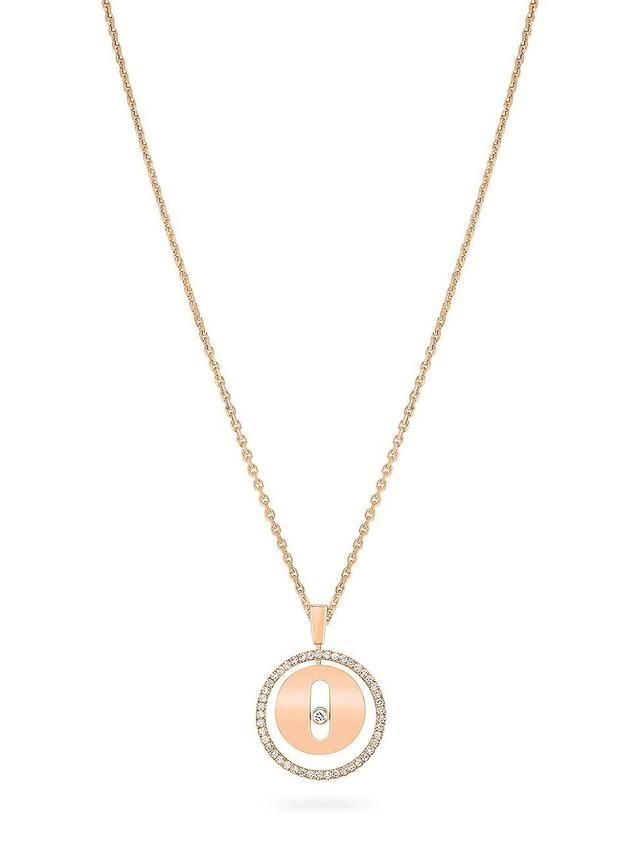 Womens Lucky Move PM 18K Rose Gold & Diamond Pendant Necklace Product Image