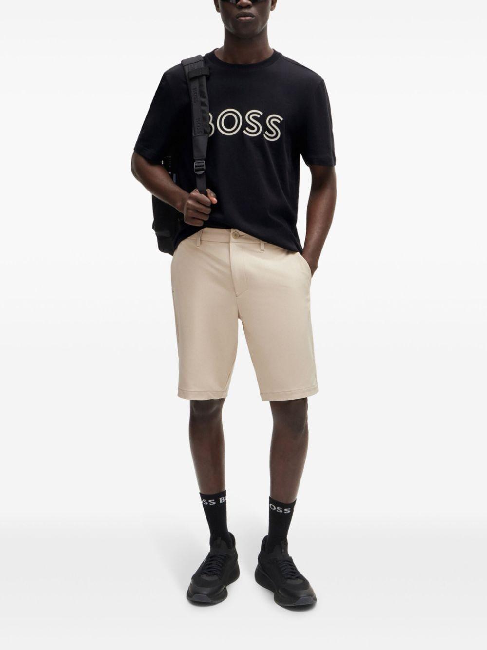 HUGO BOSS Cotton-jersey Regular-fit T-shirt With Logo Artwork In Black Product Image