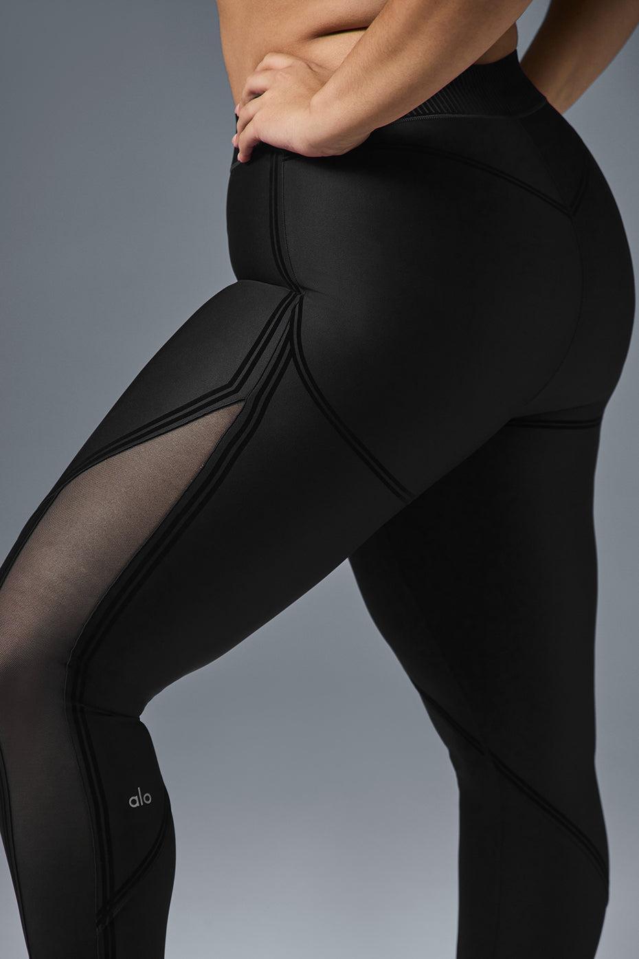 Airlift Mesh Line Up High-Waist Legging - Black Female Product Image