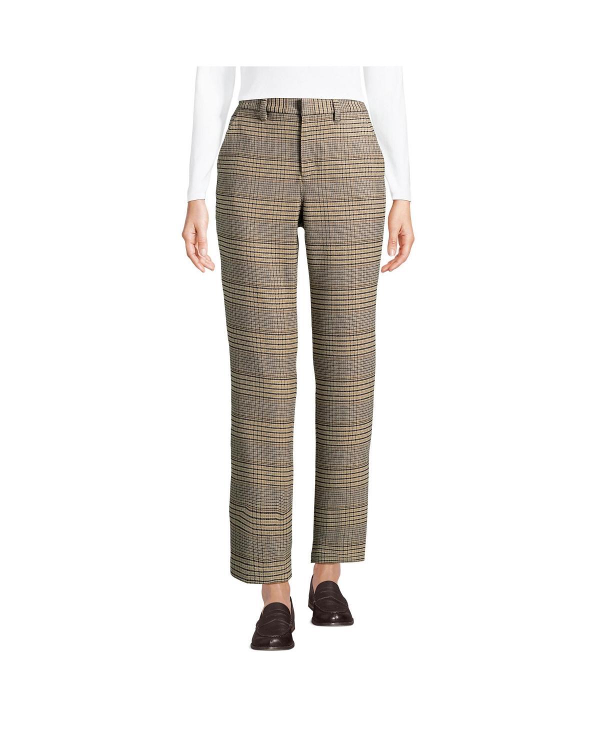 Womens Lands End Brushed Flannel High-Rise Tapered Ankle Pants Product Image