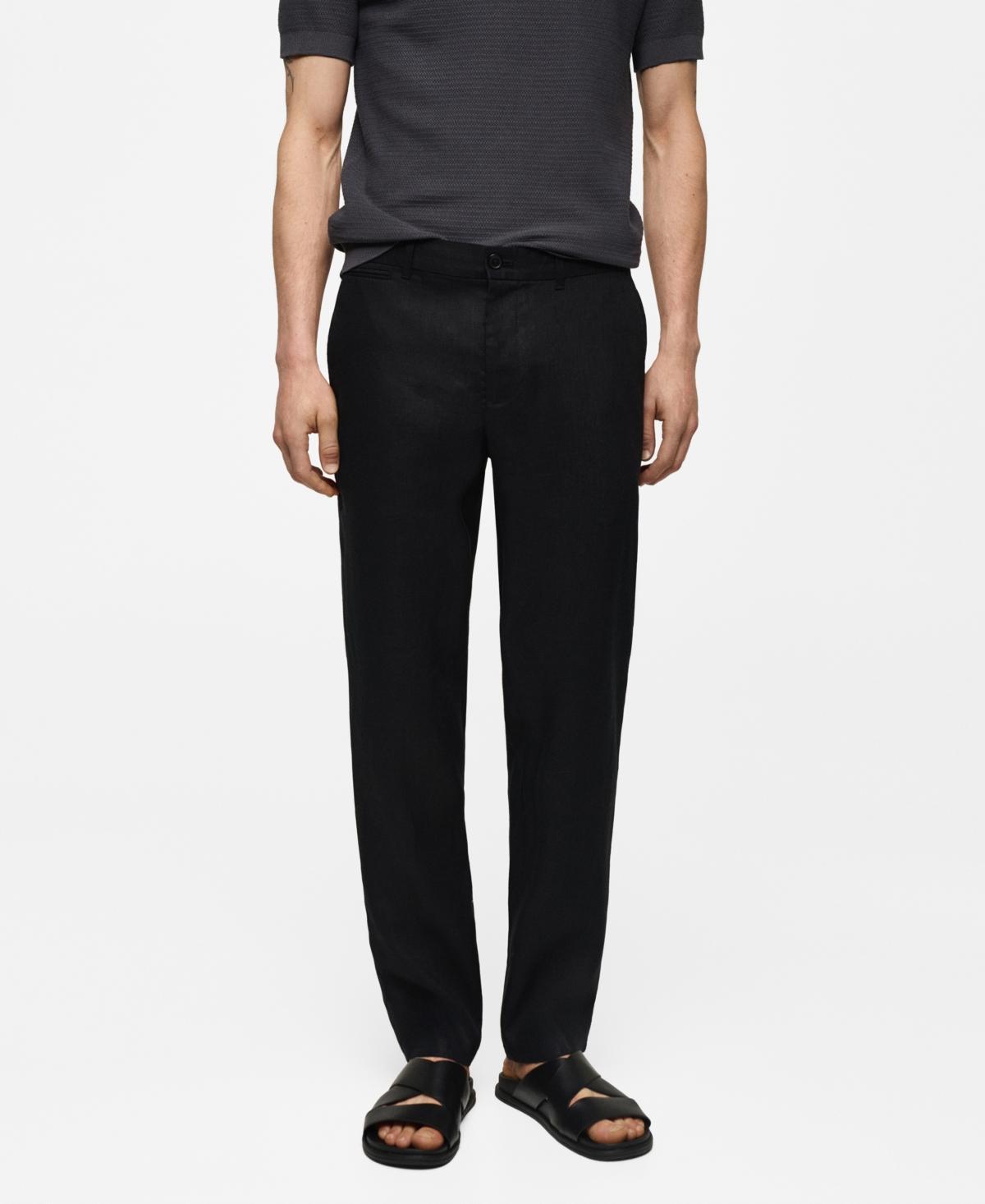 Mango Mens Linen Slim-Fit Pants Product Image