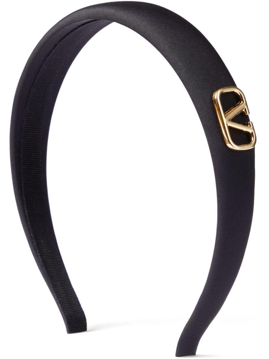 VALENTINO GARAVANI Vlogo Silk Headband In Black Product Image