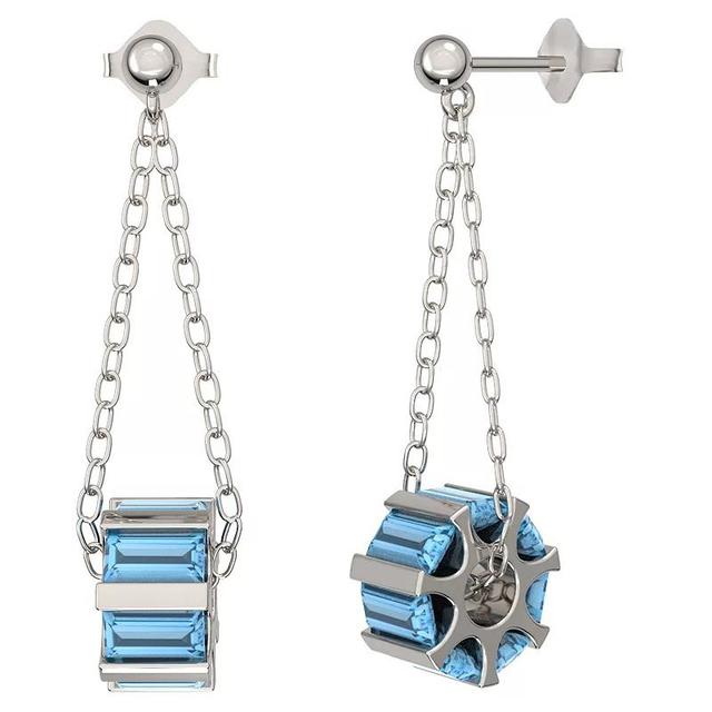 Sterling Silver Blue Topaz Dangle Earrings, Womens Product Image