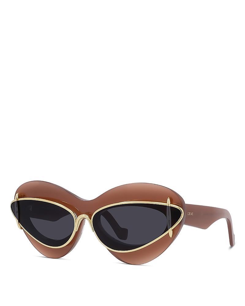 Double Frame Mixed-Media Cat-Eye Sunglasses Product Image