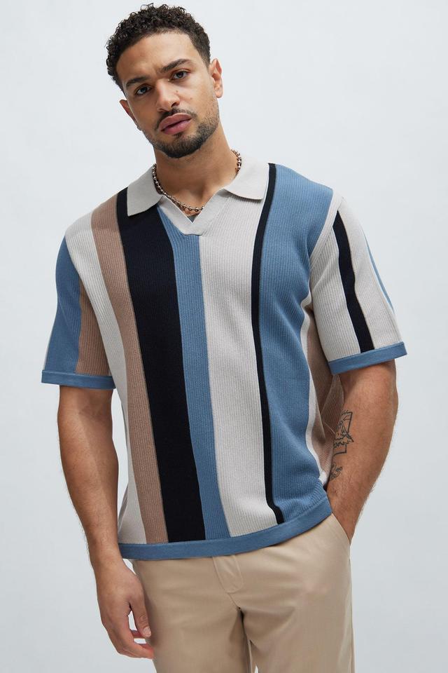 Kirk Knit Short Sleeve Polo - Taupe/combo Product Image