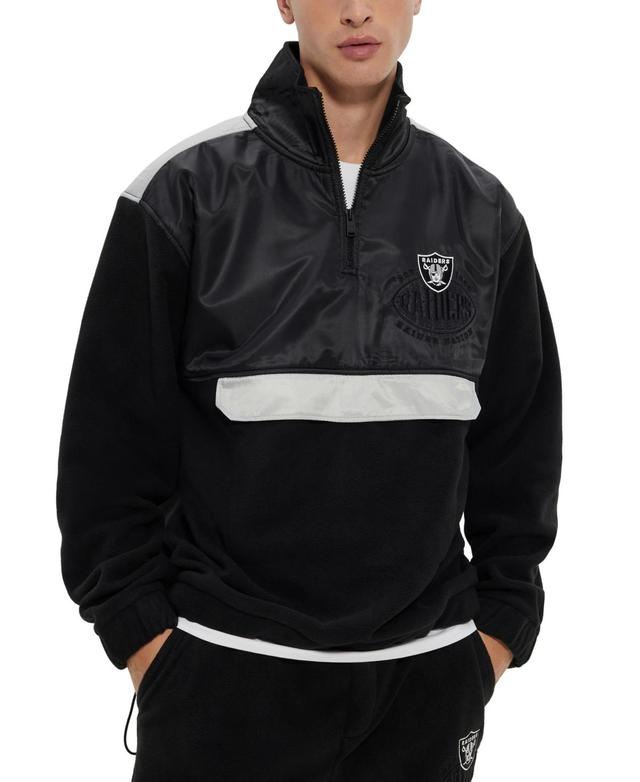 Mens BOSS x NFL Zip-Neck Sweatshirt With Collaborative Branding Product Image